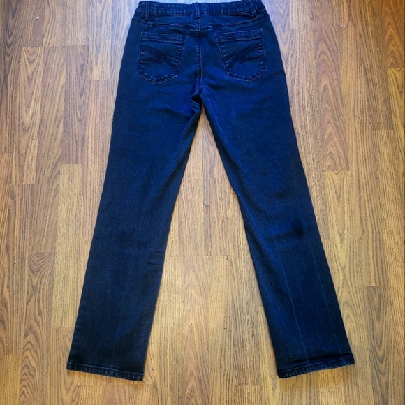 Santana Straight Fit Jeans Black Size 10x32 Dark Wash Denim A46 - Picture 6 of 9